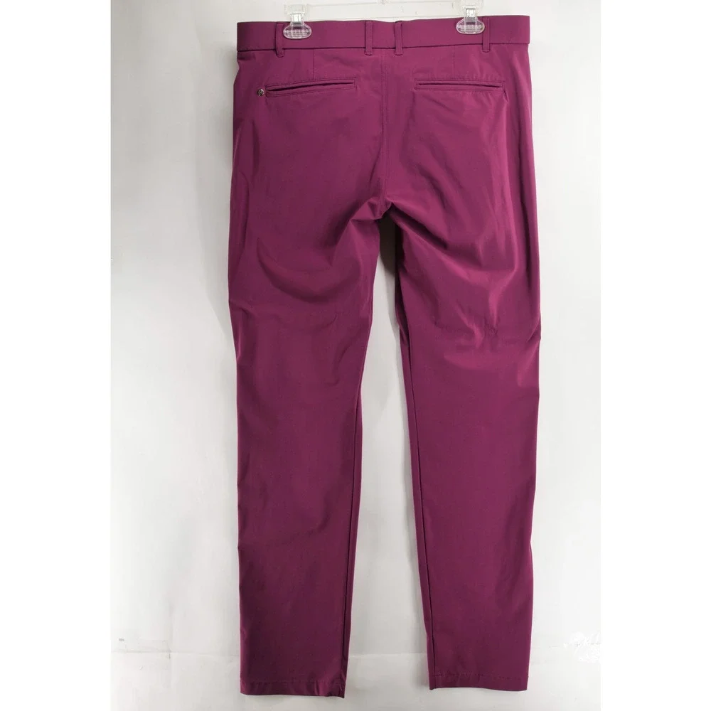 GREYSON Men's 34x32 Plum Red Performance Athletic Golf Pants Stretch Blend